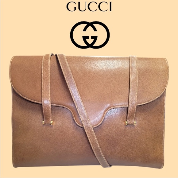 Gucci Handbags - Gucci Vintage Leather Laptop Bag